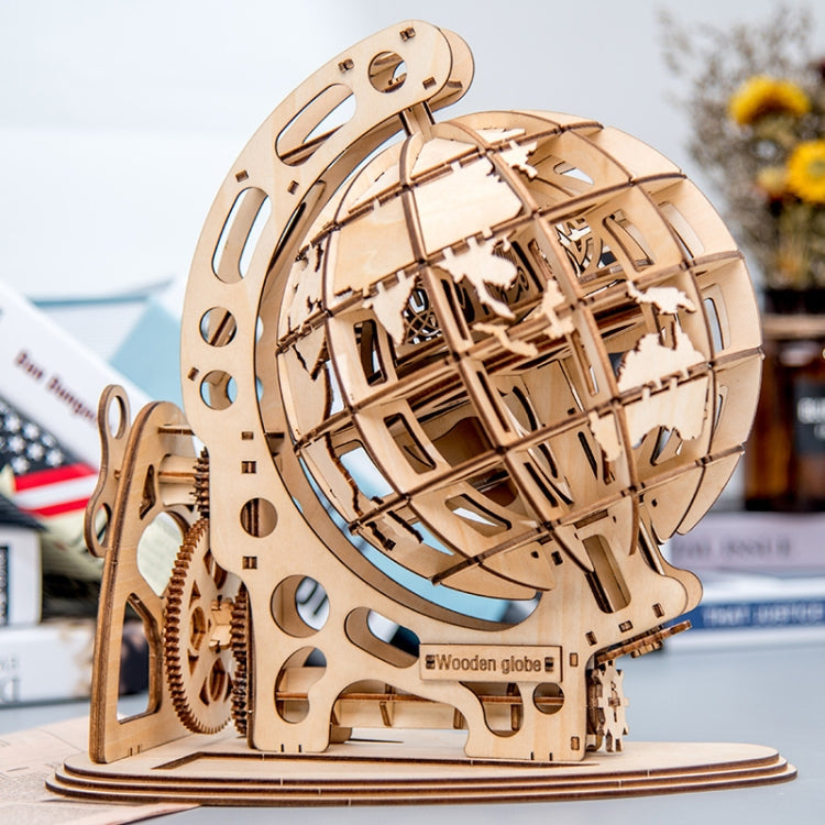 Wooden Mechanical Transmission Model Globe Office Ornaments Children Puzzle Assembly Toys(Mechanical Globe) - Model Toys by buy2fix | Online Shopping UK | buy2fix