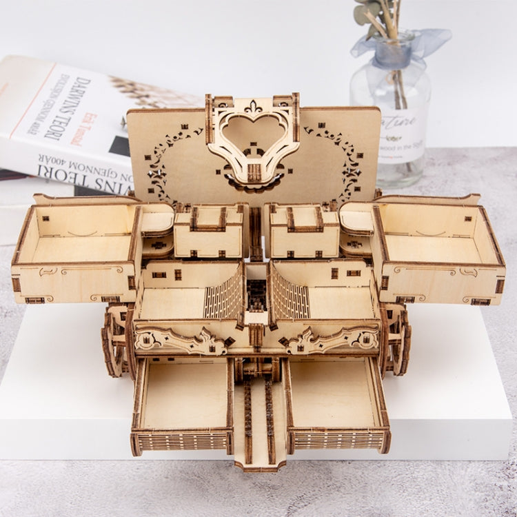 Wooden Machinery Antique Box DIY Gift Gear Rotating Model 3D Assembly Puzzle Educational Toy - Model Toys by buy2fix | Online Shopping UK | buy2fix