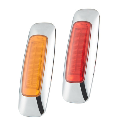 2 PCS 12/24V 8 LEDs Explosion Lightning Plating Edge Light Side Tail Light(Yellow) - Warning Lights by buy2fix | Online Shopping UK | buy2fix