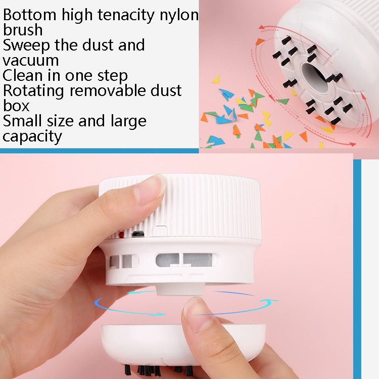 Portable Handheld Desktop Vacuum Cleaner Home Office Wireless Mini Car Cleaner, Colour: Sky White Battery - Mini Vacuum Cleaner by buy2fix | Online Shopping UK | buy2fix