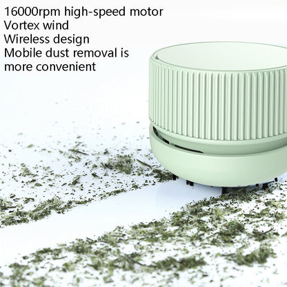 Portable Handheld Desktop Vacuum Cleaner Home Office Wireless Mini Car Cleaner, Colour:  Mint Green USB Charging - Mini Vacuum Cleaner by buy2fix | Online Shopping UK | buy2fix