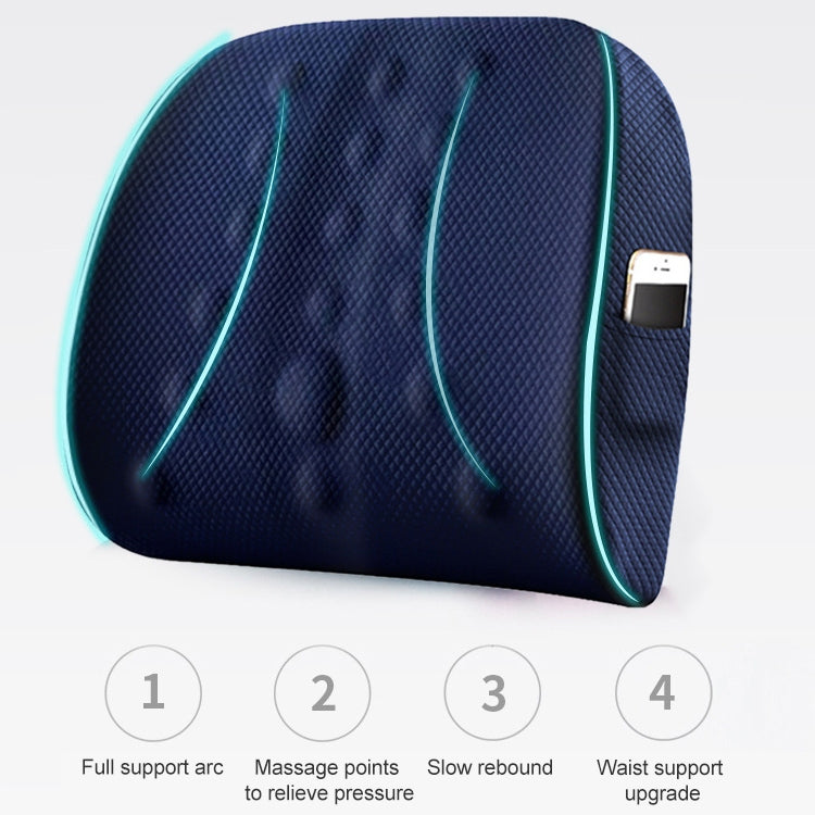 Lumbar Cushion Office Maternity Seat Cushion Car Lumbar Memory Foam Lumbar Pillow,Style: 3D Upgrade Core (Blue) - Cushions & Pillows by buy2fix | Online Shopping UK | buy2fix