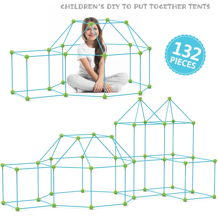 132 in 1 DIY Tent Toy Assembling Play House DIY Children Tent Building Toy( Round-Green) - Toy Sports by buy2fix | Online Shopping UK | buy2fix