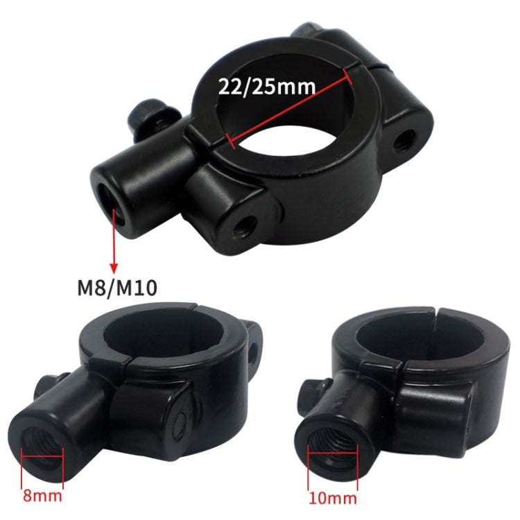 6 PCS Motorcycle Modification Accessories Handlebar Mirror Holder(M10 22mm Black) - Holder by buy2fix | Online Shopping UK | buy2fix