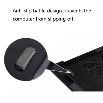 NUOXI M8 Laptop Radiator Multi-Angle Adjustment Six Fan Touch Screen Button Bracket(Black) - Computer & Networking by NUOXI | Online Shopping UK | buy2fix