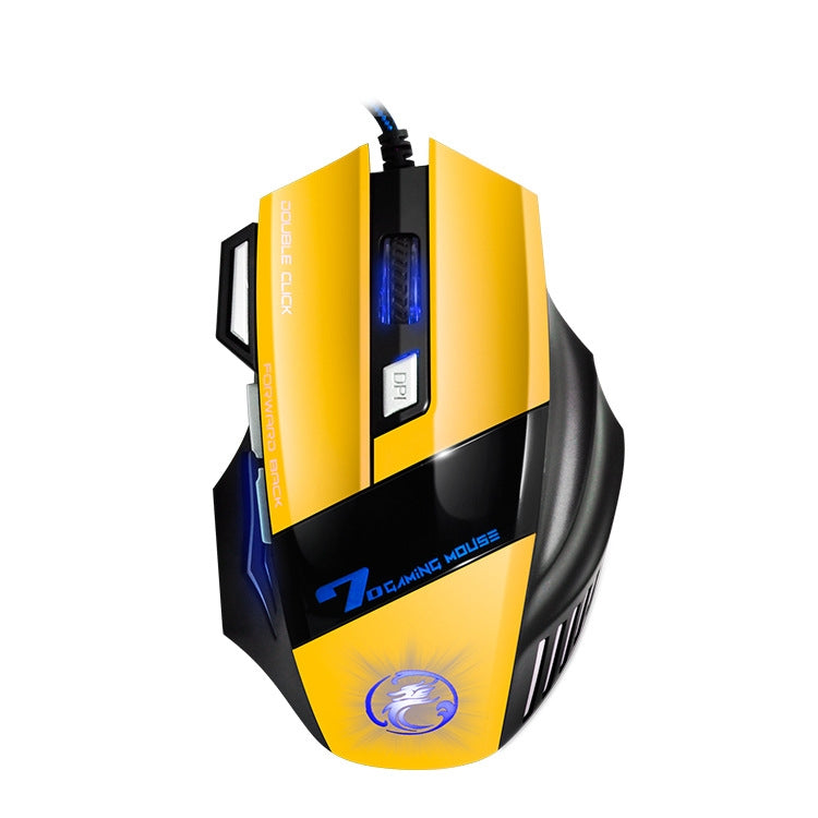 IMICE X7 2400 DPI 7-Key Wired Gaming Mouse with Colorful Breathing Light, Cable Length: 1.8m(Sunset Yellow E-commerce Version) - Wired Mice by IMICE | Online Shopping UK | buy2fix