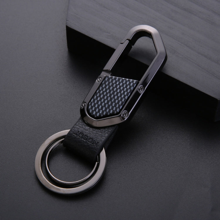 JOBON ZB-106A Business Men Metal Keychain Double Loop Car Pendant Keychain(Black Nickel) - Key Rings by JOBON | Online Shopping UK | buy2fix