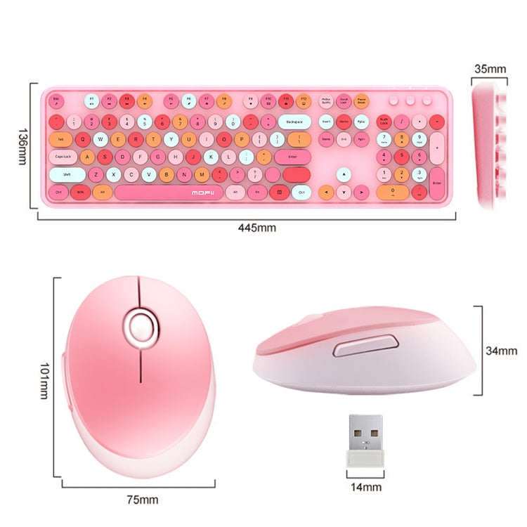 Mofii Sweet Wireless Keyboard And Mouse Set Girls Punk Keyboard Office Set, Colour: Green Mixed Version - Wireless Keyboard by Mofii | Online Shopping UK | buy2fix