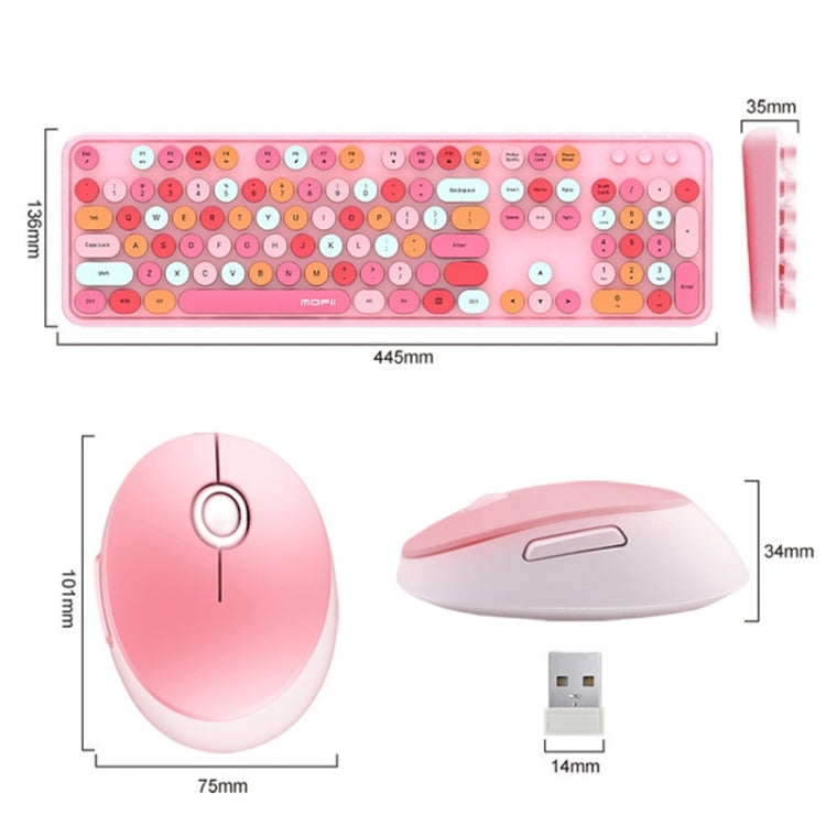 Mofii Sweet Wireless Keyboard And Mouse Set Girls Punk Keyboard Office Set, Colour: Milk Tea Mixed Color - Computer & Networking by Mofii | Online Shopping UK | buy2fix