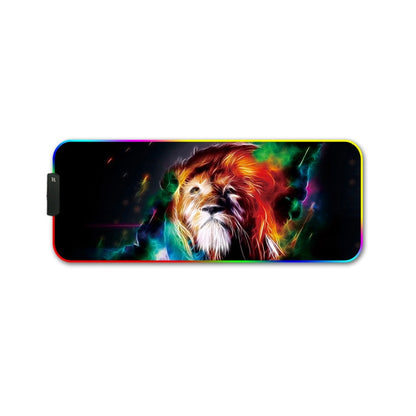 250x350x3mm F-01 Rubber Thermal Transfer RGB Luminous Non-Slip Mouse Pad(Colorful Lion) - Mouse Pads by buy2fix | Online Shopping UK | buy2fix