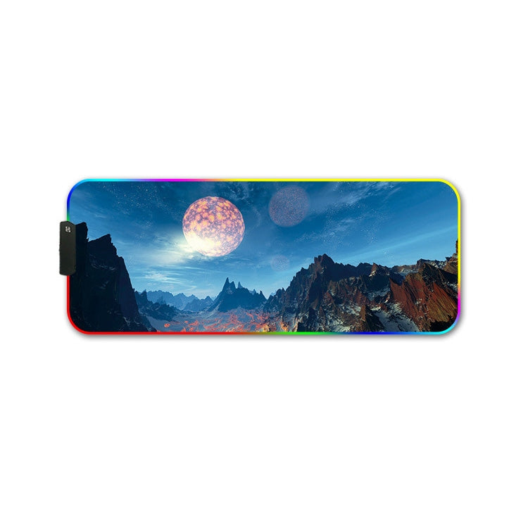 300x350x4mm F-01 Rubber Thermal Transfer RGB Luminous Non-Slip Mouse Pad(Snow Peak) - Mouse Pads by buy2fix | Online Shopping UK | buy2fix