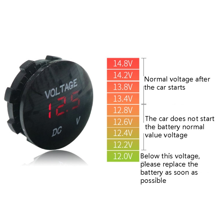 DC12-24V Automotive Battery DC Digital Display Voltage Meter Modified Measuring Instrument(Green Light) - In Car by buy2fix | Online Shopping UK | buy2fix