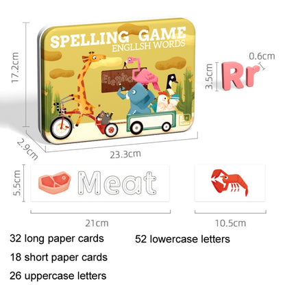 English Letter Word Spelling Learning Toy Wooden Puzzle Practice Cards(Yellow Box) - Early Education Toys by buy2fix | Online Shopping UK | buy2fix