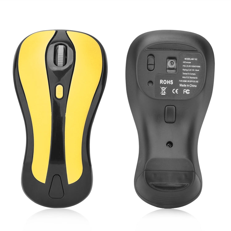 PR-01 1600 DPI 7 Keys Flying Squirrel Wireless Mouse 2.4G Gyroscope Game Mouse(Black Yellow) - Wireless Mice by buy2fix | Online Shopping UK | buy2fix