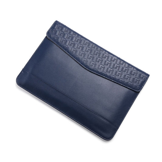 Horizontal  Embossed Notebook Liner Bag Ultra-Thin Magnetic Holster, Applicable Model: 11 -12 inch(Dark Blue) - 10 - 11 inch by buy2fix | Online Shopping UK | buy2fix