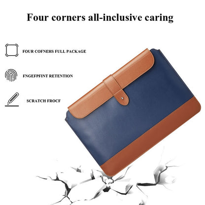 Horizontal Microfiber Color Matching Notebook Liner Bag, Style: Liner Bag+Power Bag(Gray + Brown), Applicable Model: 14-15.4 Inch - 15 inch by buy2fix | Online Shopping UK | buy2fix