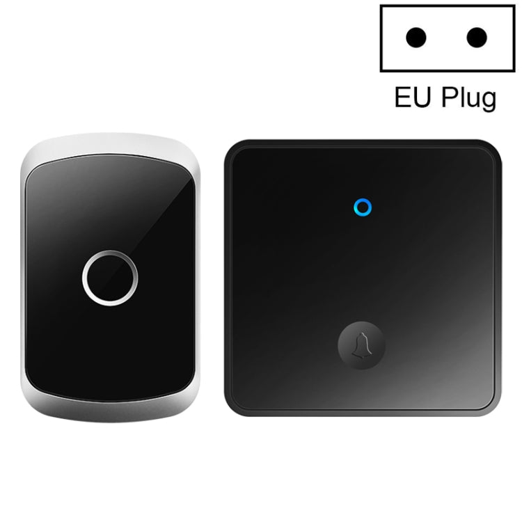 CACAZI FA50 1 For 1 Push-button Self-generating Wireless Doorbell, Plug:EU Plug(Black) - Wireless Doorbell by CACAZI | Online Shopping UK | buy2fix