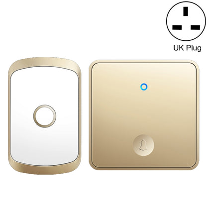 CACAZI FA50 1 For 1 Push-button Self-generating Wireless Doorbell, Plug:UK Plug(Gold) - Security by CACAZI | Online Shopping UK | buy2fix