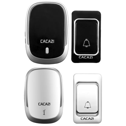 CACAZI Smart Waterproof Music Wireless Doorbell Multifunctional Pager, Style: UK Plug(Silver) - Wireless Doorbell by CACAZI | Online Shopping UK | buy2fix