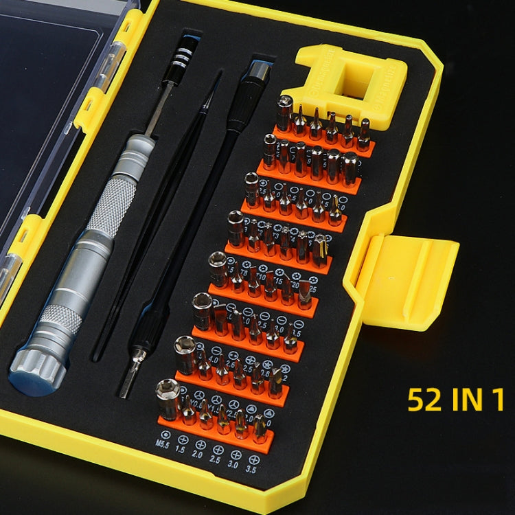 Obadun 9802B 52 in 1 Aluminum Alloy Handle Hardware Tool Screwdriver Set Home Precision Screwdriver Mobile Phone Disassembly Tool(Yellow Box) - Screwdriver Set by Obadun | Online Shopping UK | buy2fix