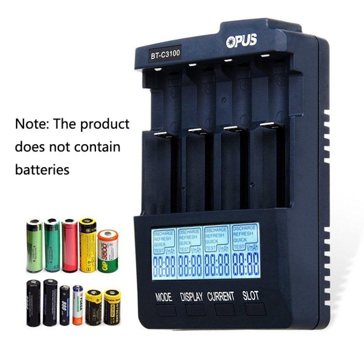 OPUS BT-C3100 Smart Smart Digital Intelligent 4-Slot Battery Charger(UK Plug) - Charger & Converter by OPUS | Online Shopping UK | buy2fix