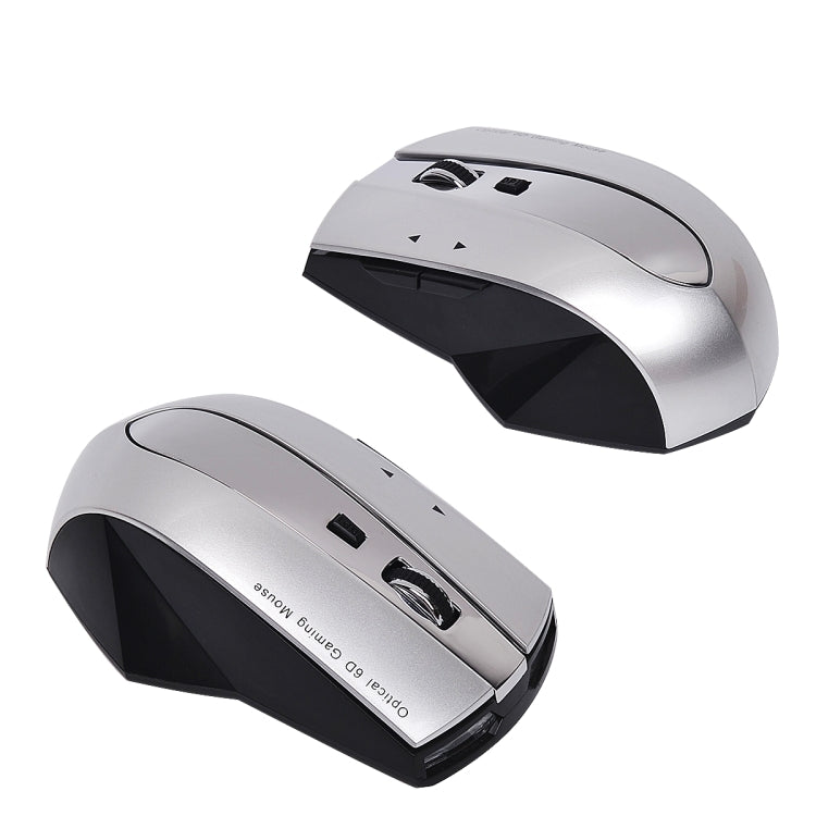 M-011G 2.4GHz 6 Keys Wireless Charging Mouse Office Game Mouse(Black + Silver) - Wireless Mice by buy2fix | Online Shopping UK | buy2fix