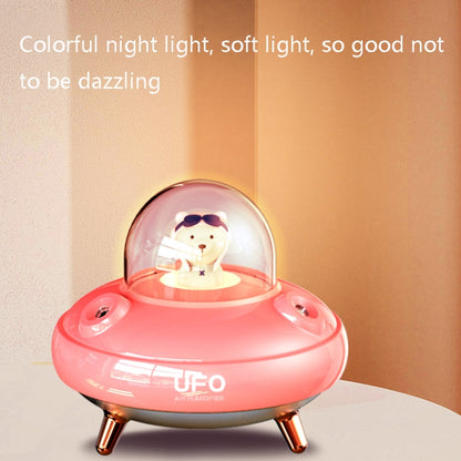 HO3 UFO Double Spraying Pet Humidifier Home Air Nebulizer Water Replenishing Instrument, Colour: Plug-in Model (Pink) - Home & Garden by buy2fix | Online Shopping UK | buy2fix