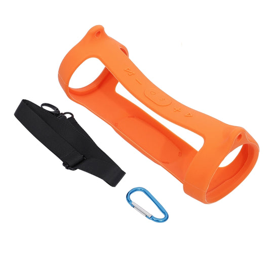 For JBL Charge 4 Bluetooth Speaker Portable Silicone Protective Cover with Shoulder Strap & Carabiner(Orange) - Protective Case by buy2fix | Online Shopping UK | buy2fix