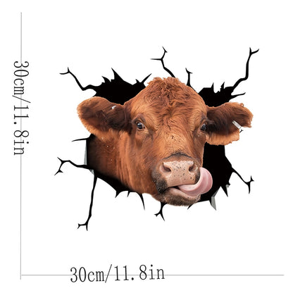 7 PCS Animal Wall Stickers Cattle Head Hoisting Car Window Static Stickers(Cow 07) - In Car by buy2fix | Online Shopping UK | buy2fix