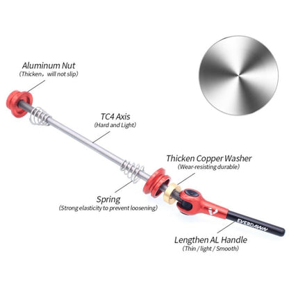 EVERDAWN Mountain Highway Bike Titanium Alloy Axis Quick Removal Rod Front And Rear Rollers Open Flower Drum Fixed Axis Trolley(Golden) - Outdoor & Sports by buy2fix | Online Shopping UK | buy2fix