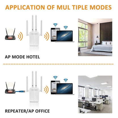 M-95B 300M Repeater WiFi Booster Wireless Signal Expansion Amplifier(White - UK Plug) - Broadband Amplifiers by buy2fix | Online Shopping UK | buy2fix