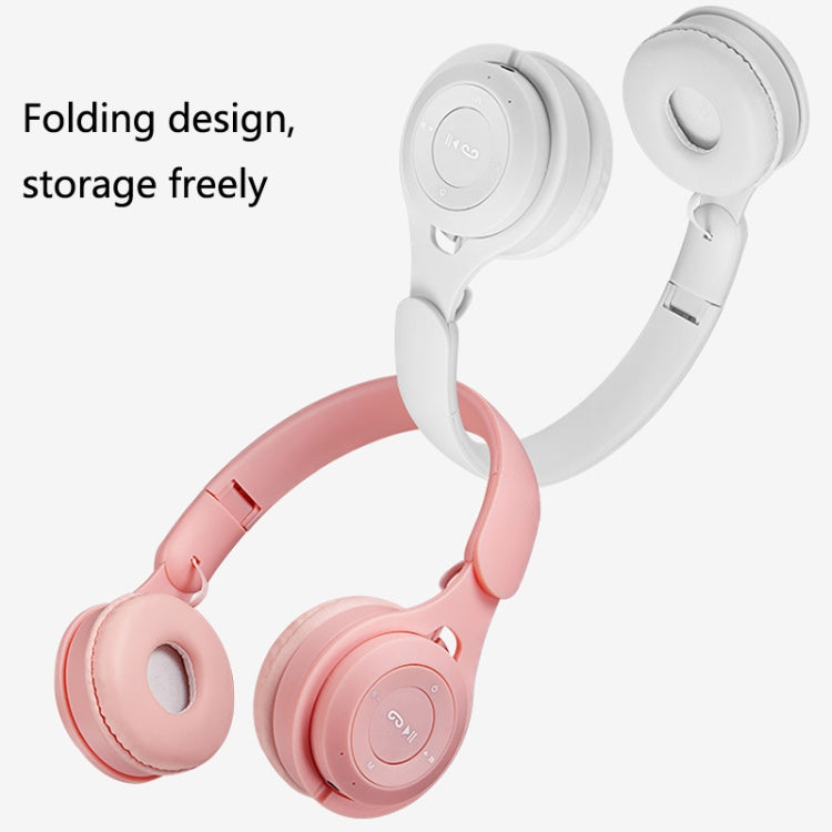 M6 Wireless Bluetooth Headset Folding Gaming Stereo Headset With Mic(Pink) - Headset & Headphone by buy2fix | Online Shopping UK | buy2fix