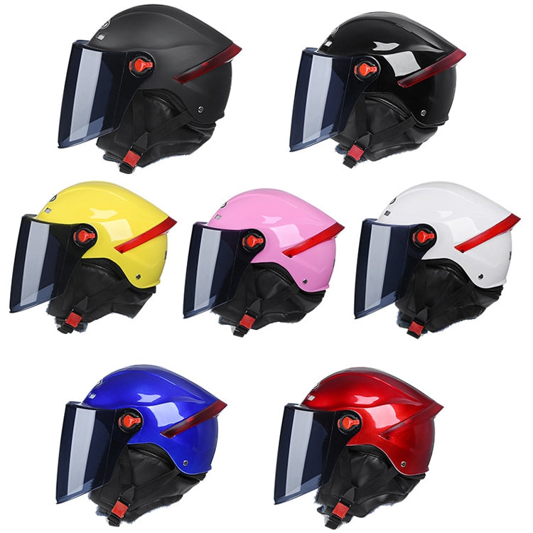 BYB W-266 Four Seasons Men And Women Universal Helmet Electric Motorcycle Anti-Fog Keep Warm Protective Cap, Specification: Tea Color Lens(Matt Black) - In Car by buy2fix | Online Shopping UK | buy2fix