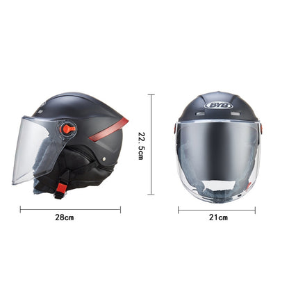 BYB W-266 Four Seasons Men And Women Universal Helmet Electric Motorcycle Anti-Fog Keep Warm Protective Cap, Specification: Tea Color Lens(Matt Black) - In Car by buy2fix | Online Shopping UK | buy2fix