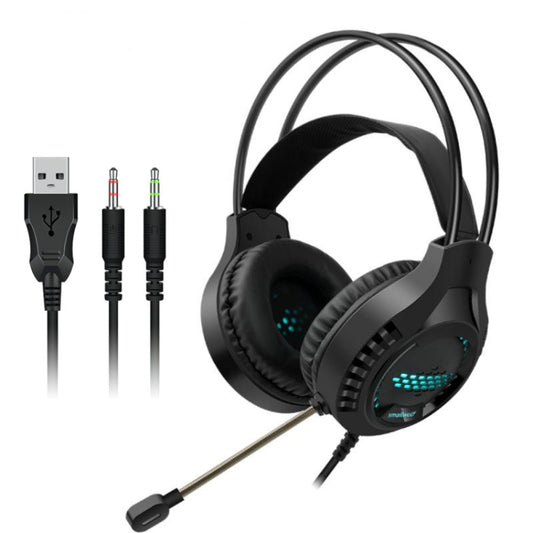 Smailwolf AK3 Headset Game Headphones Wired Luminous Desktop Computer Headset, Style: 3.5mm Double Plug - Multimedia Headset by buy2fix | Online Shopping UK | buy2fix