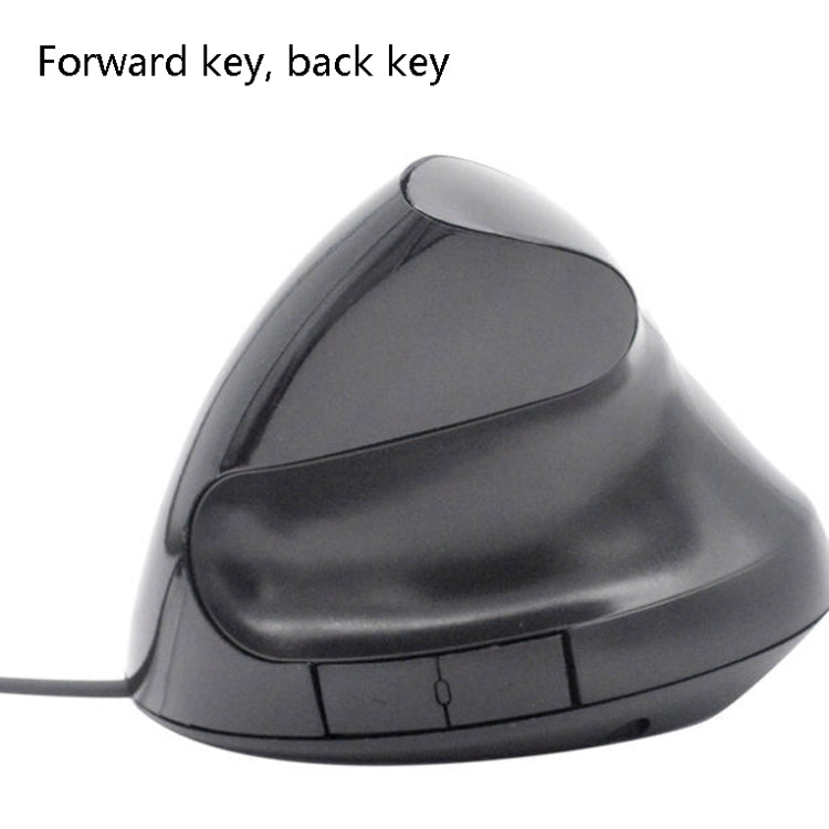 JSY-12 5 Keys USB Wired Vertical Mouse Ergonomic Wrist Brace Optical Mouse(Black) - Wired Mice by buy2fix | Online Shopping UK | buy2fix