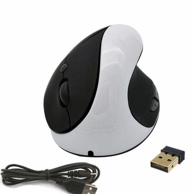 JSY-03 6 Keys Wireless Vertical Charging Mouse Ergonomic Vertical Optical Mouse(White) - Wireless Mice by buy2fix | Online Shopping UK | buy2fix