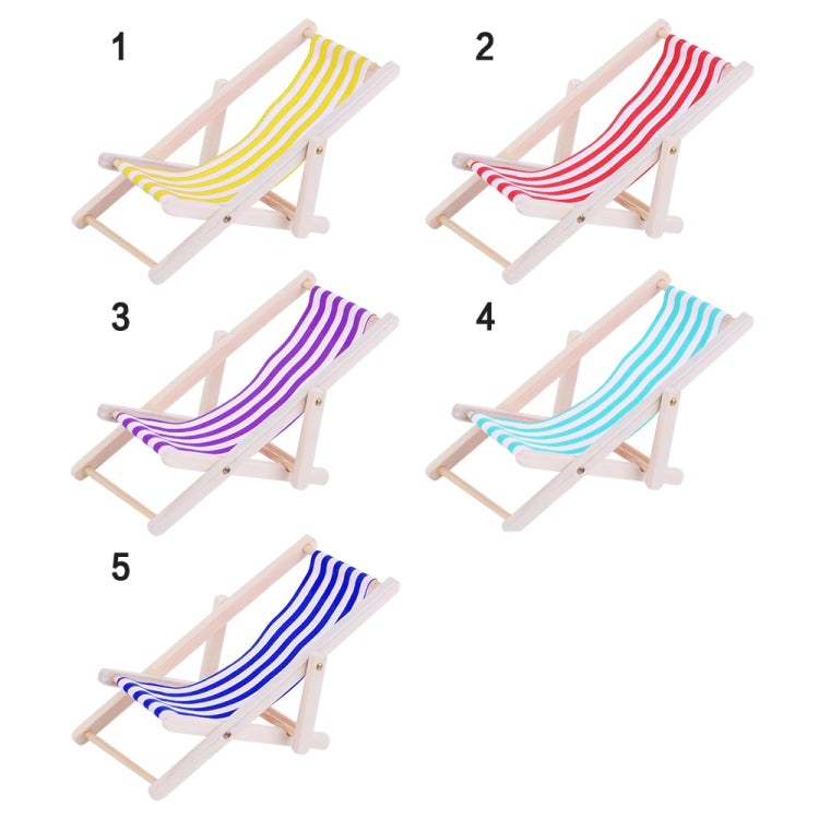 2 PCS 1:12 Beach Lounge Chair Simulation Model Outdoor Beach Scene Shooting Props Can Be Folded(Purple) - Camera Accessories by buy2fix | Online Shopping UK | buy2fix