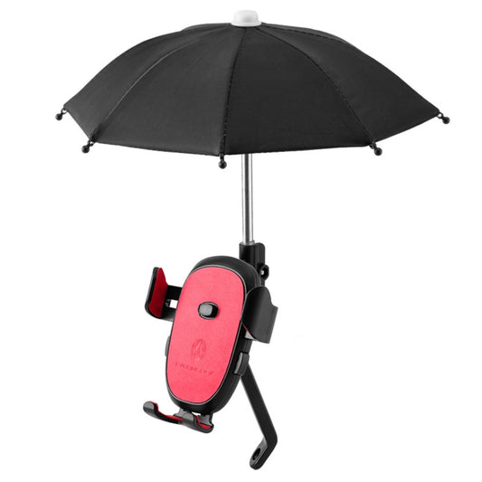 CYCLINGBOX BG-2935 Bicycle Mobile Phone Bracket With Umbrella Waterproof Navigation Electric Car Mobile Phone Frame, Style: Rearview Mirror Installation (Red) - Outdoor & Sports by CYCLINGBOX | Online Shopping UK | buy2fix