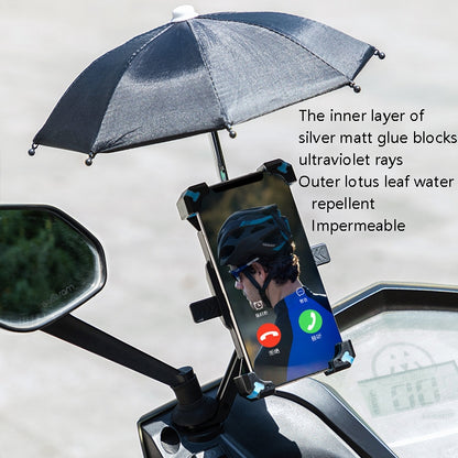 CYCLINGBOX Bicycle Mobile Phone Bracket With Parasol Rider Mobile Phone Frame, Style: Rearview Mirror Installation (Yellow) - Outdoor & Sports by CYCLINGBOX | Online Shopping UK | buy2fix