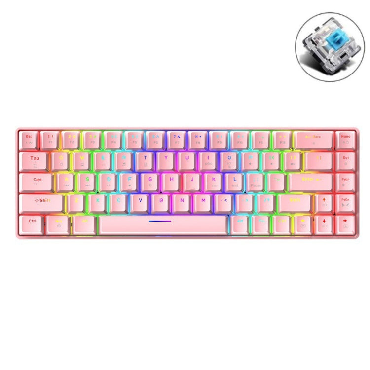 T8 68 Keys Mechanical Gaming Keyboard RGB Backlit Wired Keyboard, Cable Length:1.6m(Pink Green Shaft) - Wired Keyboard by buy2fix | Online Shopping UK | buy2fix