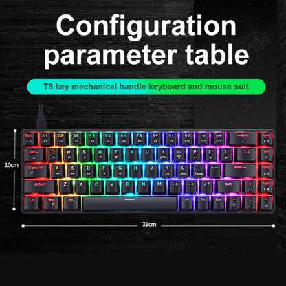 T8 68 Keys Mechanical Gaming Keyboard RGB Backlit Wired Keyboard, Cable Length:1.6m(White Green Shaft) - Wired Keyboard by buy2fix | Online Shopping UK | buy2fix