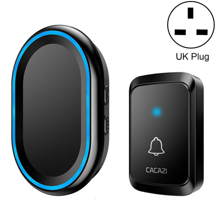 CACAZI A80 1 For 1 Wireless Music Doorbell without Battery, Plug:UK Plug(Black) - Security by CACAZI | Online Shopping UK | buy2fix