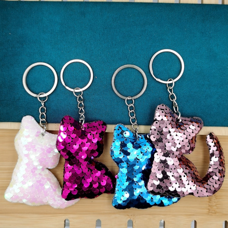 10 PCS PET Sequins Reflective Cat Keychain Bag Car Pendant, Colour: Green 4 - In Car by buy2fix | Online Shopping UK | buy2fix