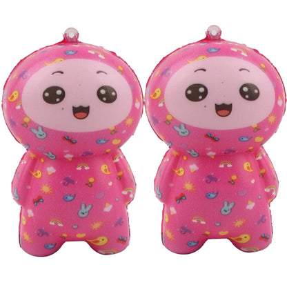 2 PCS TTPU1252 Color-Printed Smiley Face Doll Slow Rebound Decompression Toy(Pink) - Squeeze Toys by buy2fix | Online Shopping UK | buy2fix