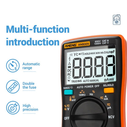 ANENG AN8009 NVC Digital Display Multimeter, Specification: Standard(Black) - Current & Voltage Tester by ANENG | Online Shopping UK | buy2fix