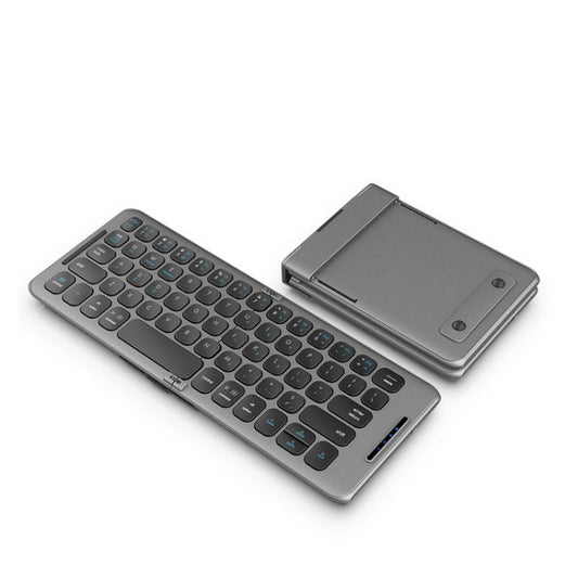 B088 65 Keys Portable Folding Bluetooth Keyboard(Pearley Gray) - Wireless Keyboard by buy2fix | Online Shopping UK | buy2fix