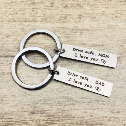 10 PCS C1010 Drive Safe Stainless Steel Tag Keychain 10x40mm(Sister) - In Car by buy2fix | Online Shopping UK | buy2fix