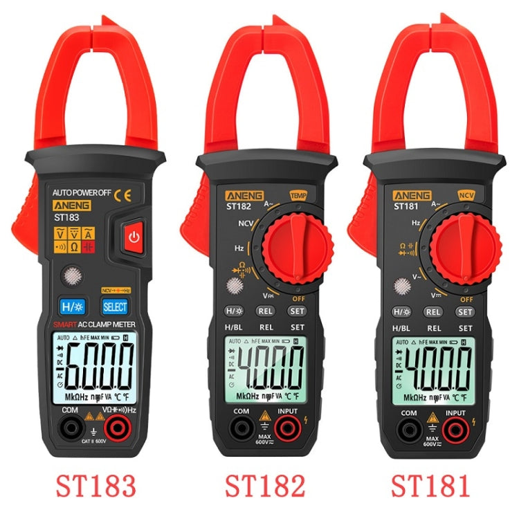 ANENG Intelligent Digital Backlit Clamp-On High-Precision Multimeter, Specification: ST182 with Temp Measurement - Consumer Electronics by ANENG | Online Shopping UK | buy2fix