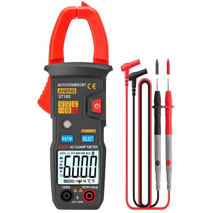 ANENG Intelligent Digital Backlit Clamp-On High-Precision Multimeter, Specification: ST183 6000-counts - Digital Multimeter by ANENG | Online Shopping UK | buy2fix